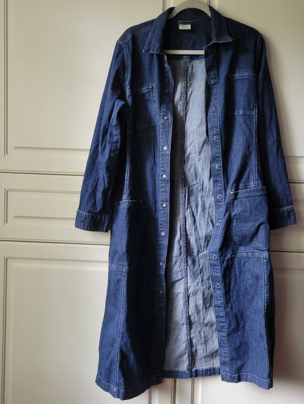 Vintage Blue Willis Denim Longline Trench Jacket